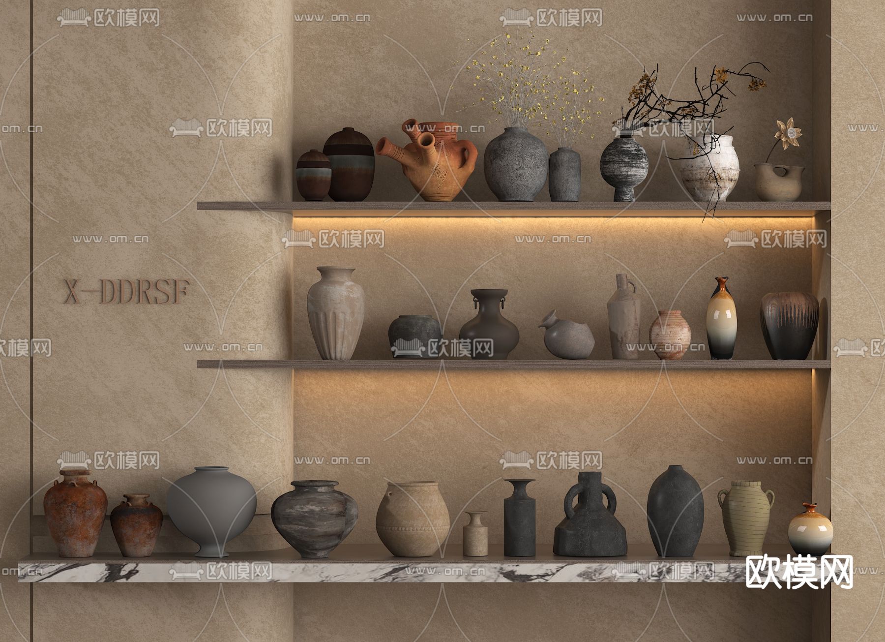 侘寂罐子 陶罐 瓷器 陶艺3d模型下载