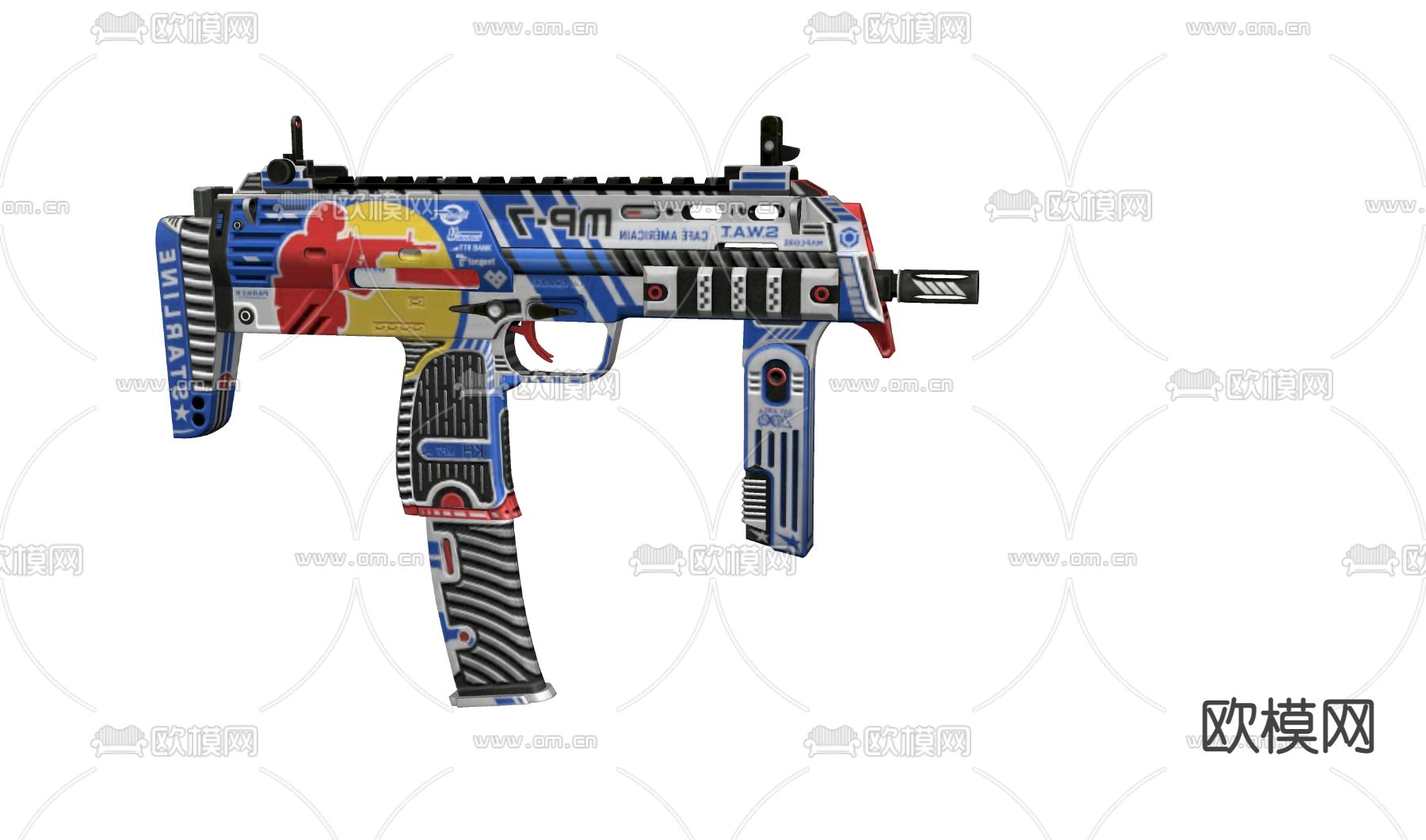 儿童手枪 儿童步枪玩具3d模型下载（渲染图2）