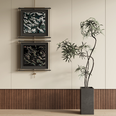  中古风装饰画su模型 