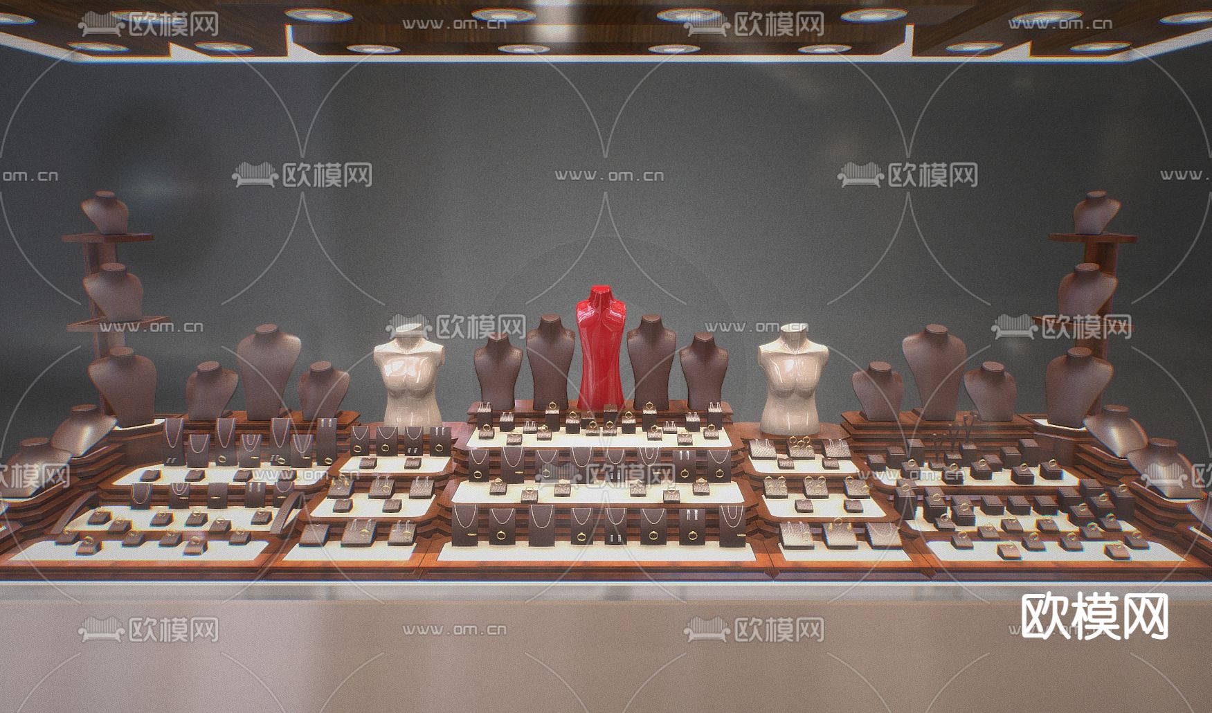 珠宝 首饰 展示柜3d模型下载