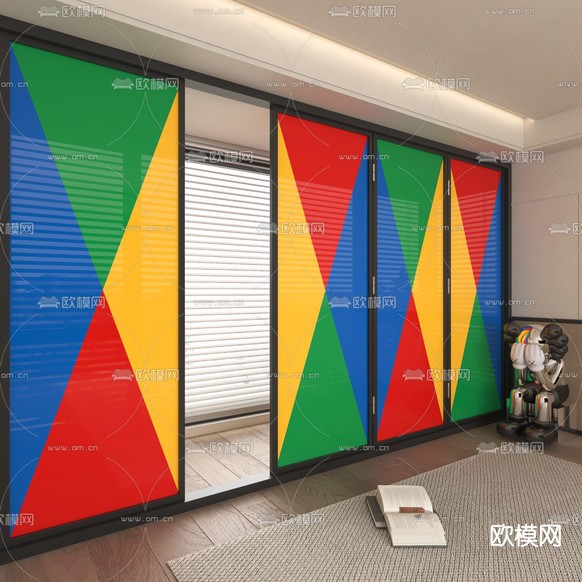 隔断 屏风隔断3d模型下载