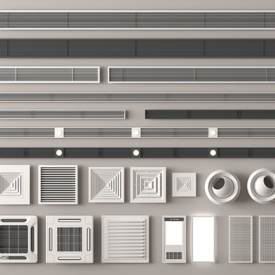  空调出风口 中央空调 换气扇su模型 