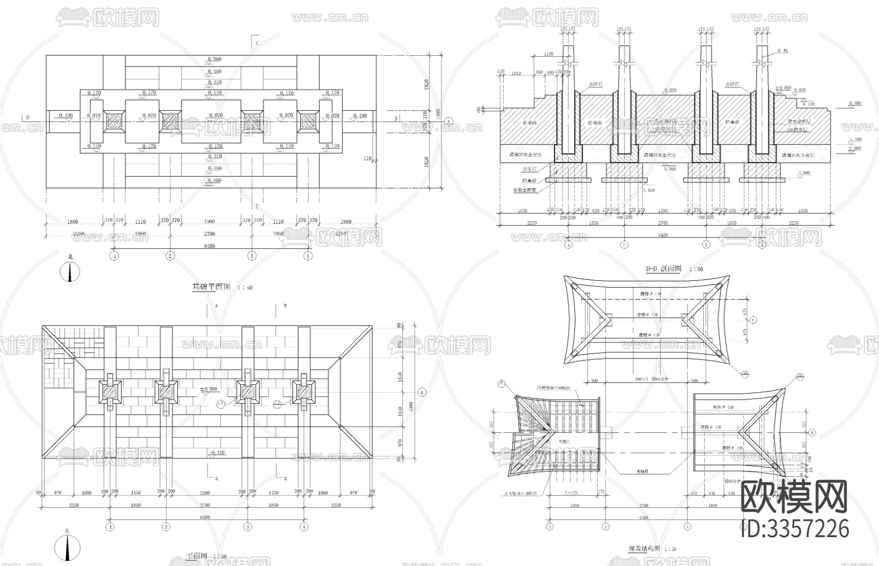 牌楼cad大样图下载（渲染图1）