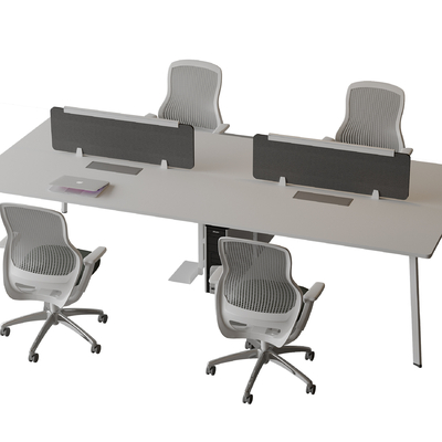  办公桌椅 职工工位su模型 