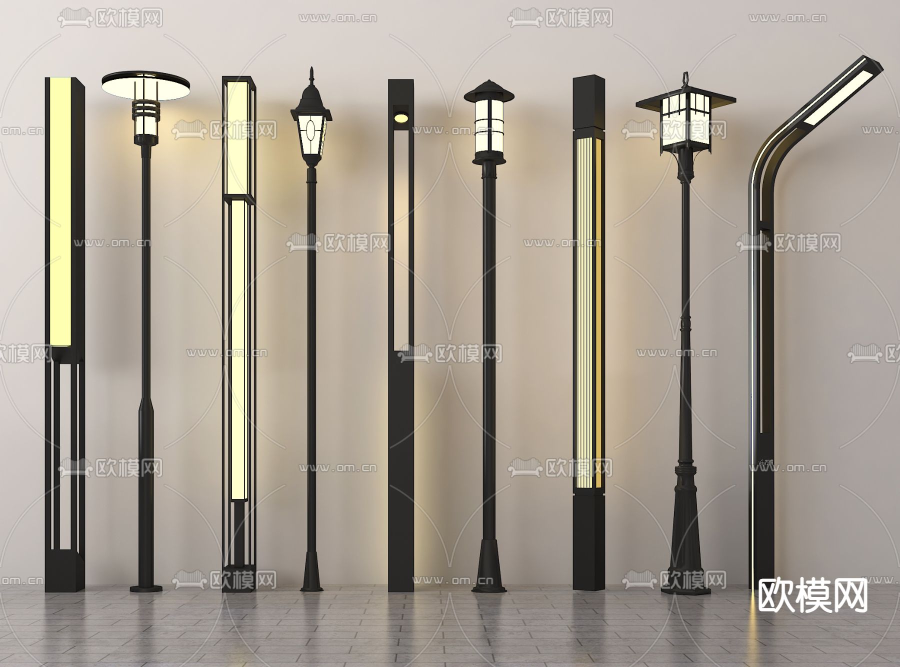 户外灯 景观灯 花园灯 路灯3d模型下载
