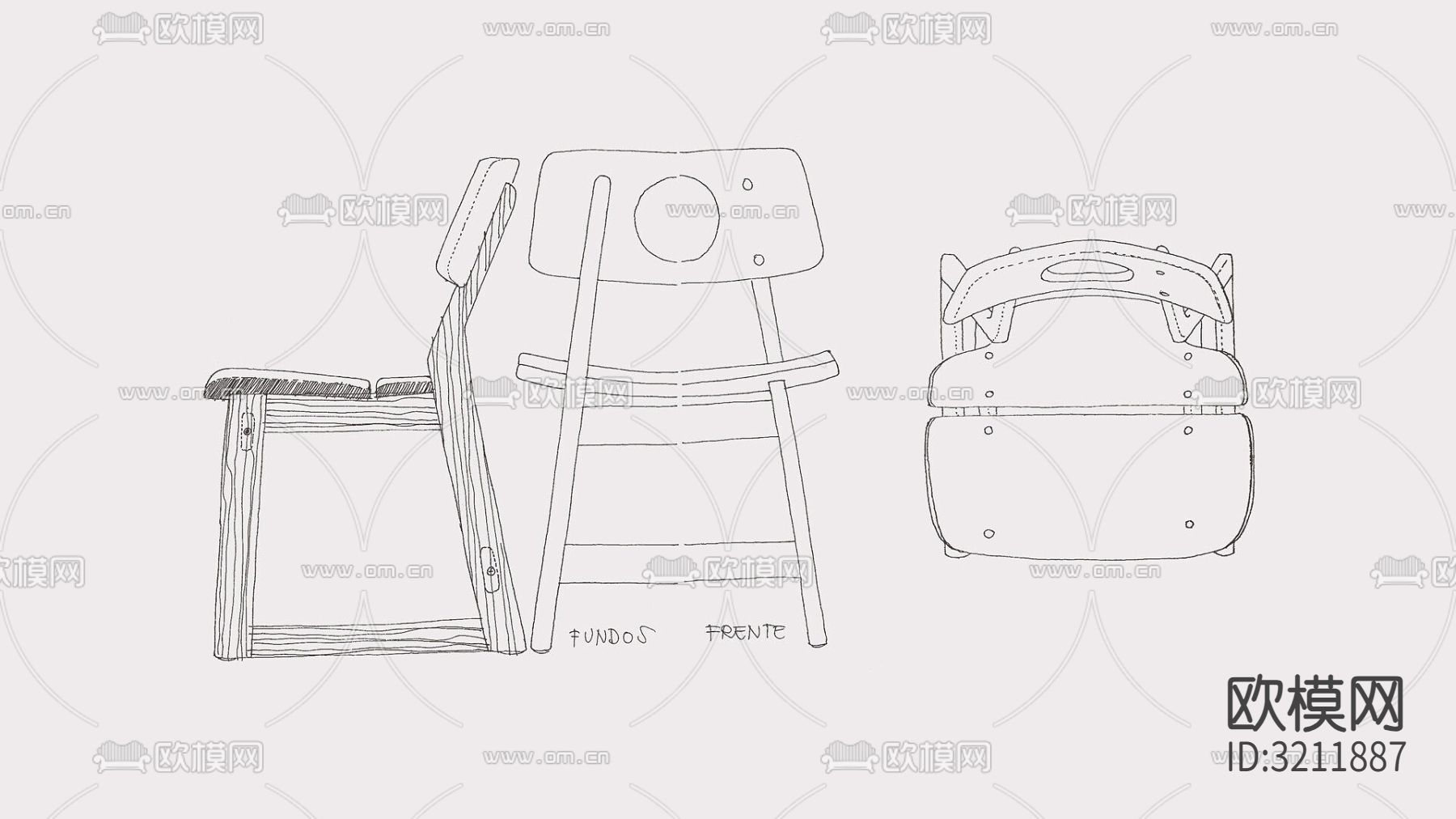 北欧椅子 餐椅下载（渲染图9）