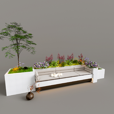  树池椅 户外椅 公共椅su模型 