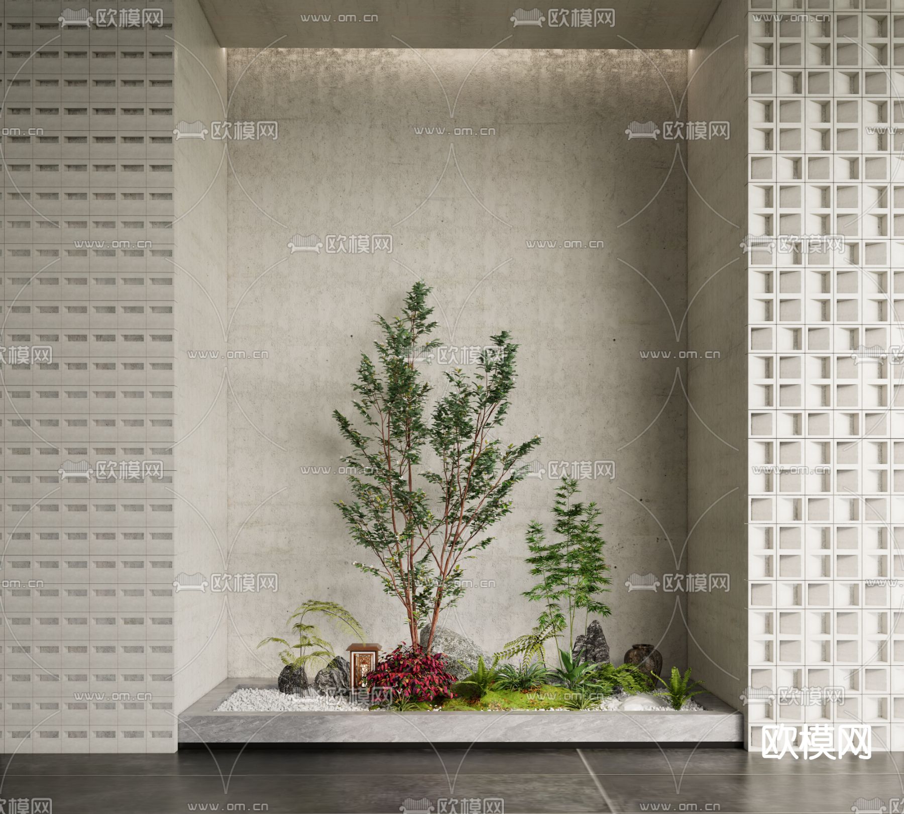 室内景观 植物堆su模型下载（渲染图2）