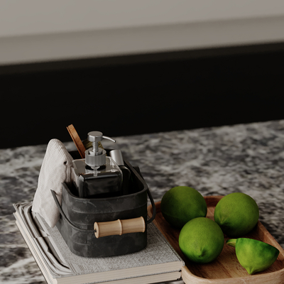  水杯 水果 托盘 摆件su模型 