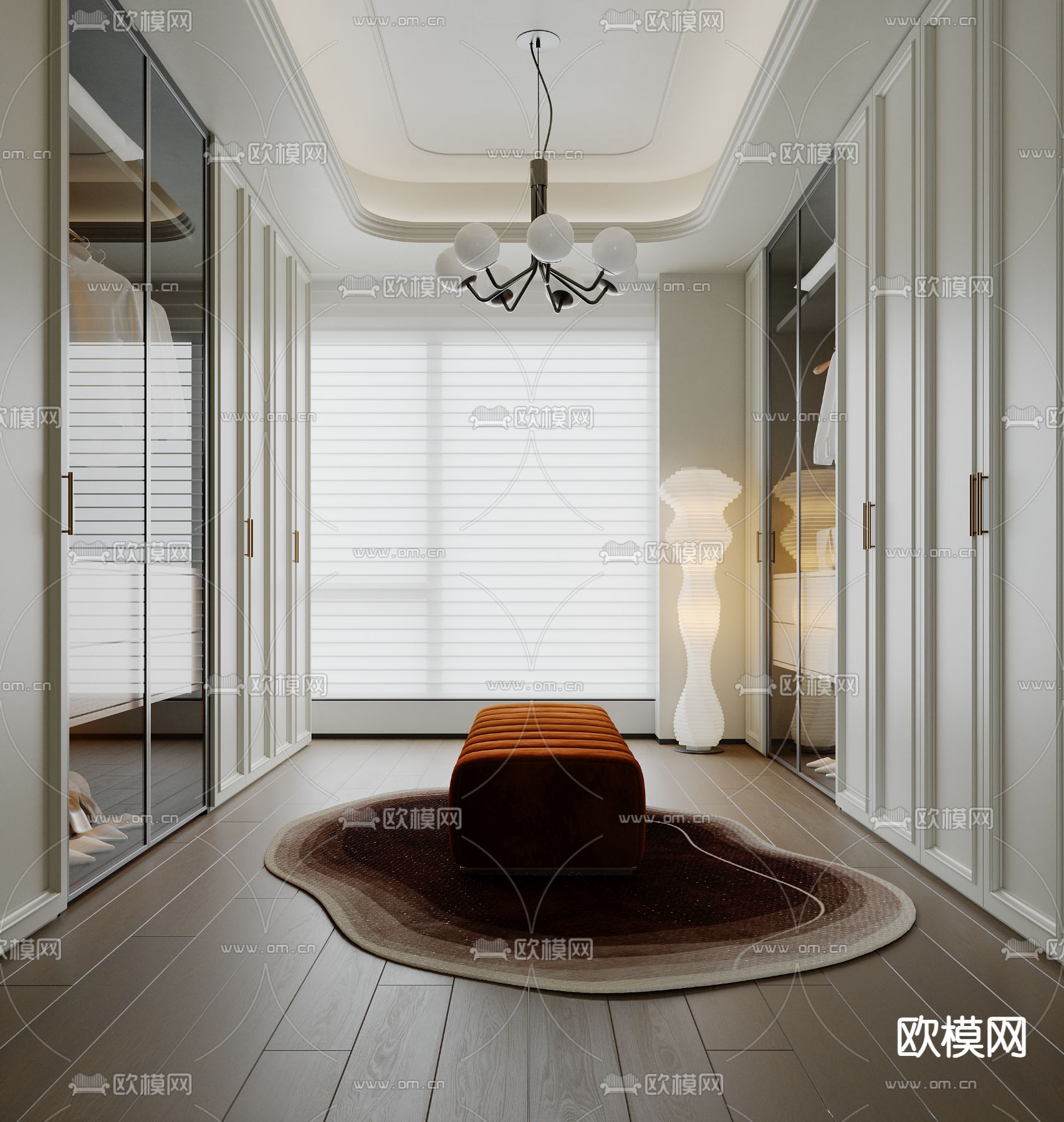 法式衣帽间 梳妆间3d模型下载