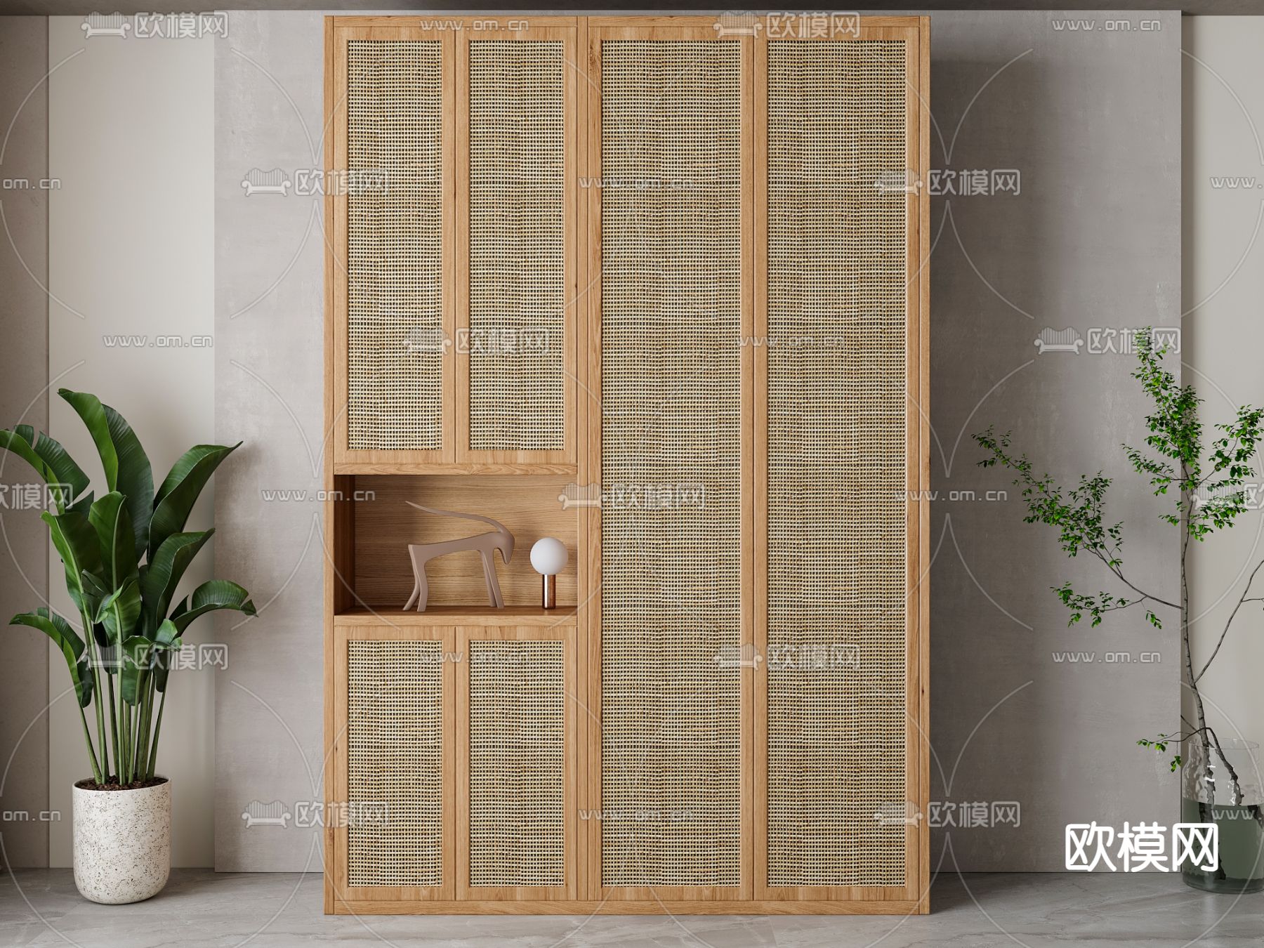 北欧衣柜su模型下载（渲染图2）