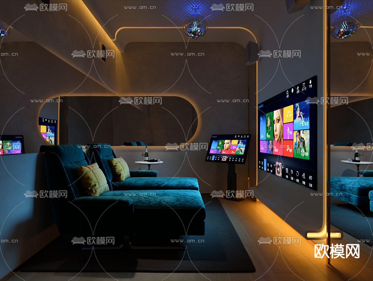 影音室 视听室3d模型下载