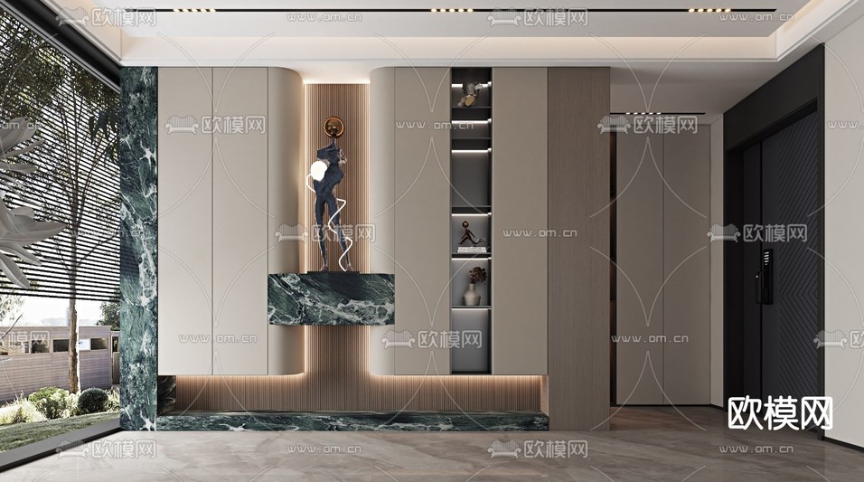 入户玄关 玄关门厅 过道3d模型下载_ID15296489_3dmax免费模型-欧模网