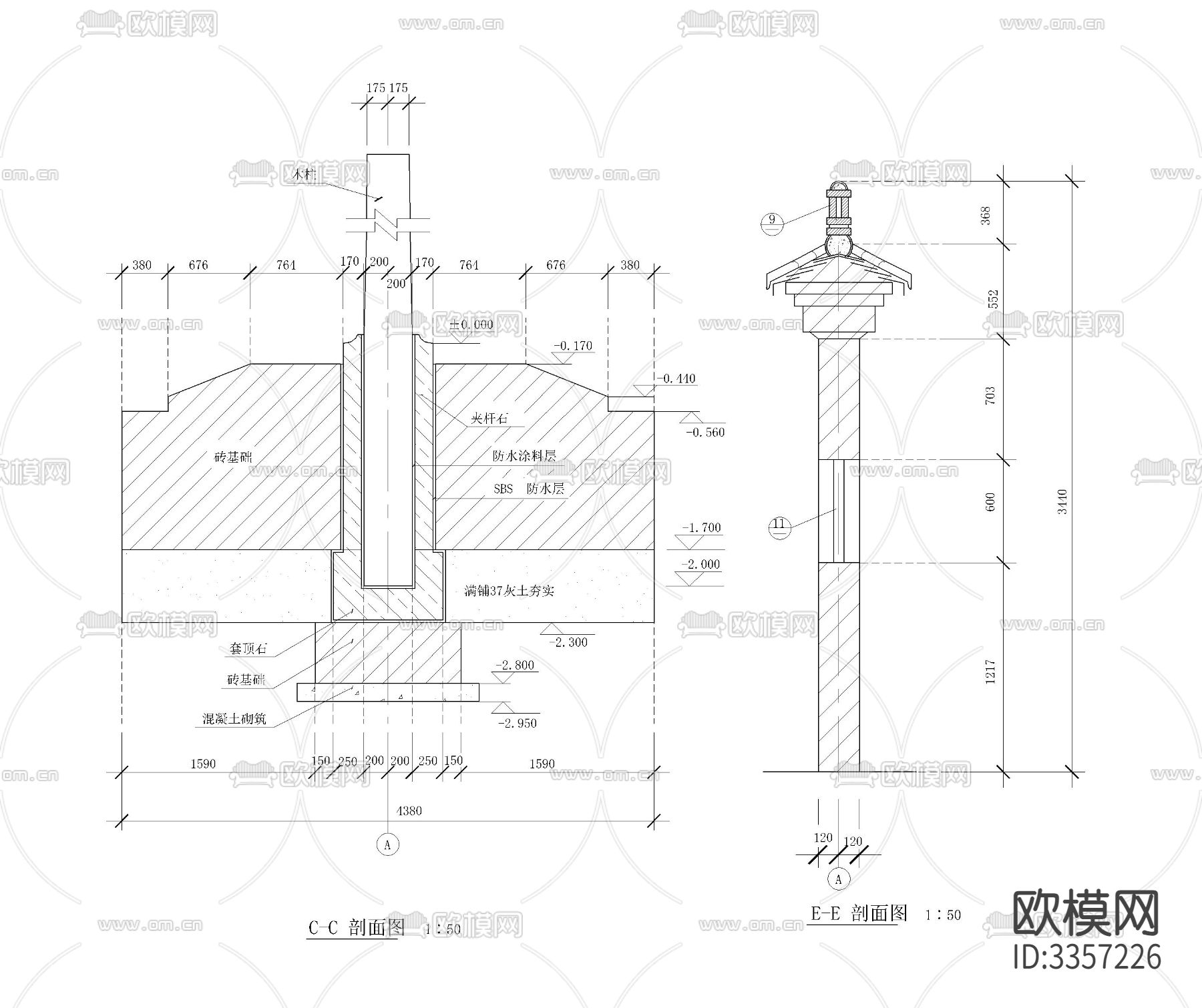 牌楼cad大样图下载（渲染图6）