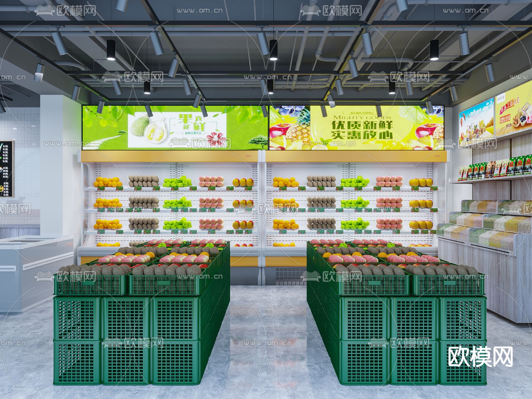 水果店 零食店3d模型下载（渲染图2）
