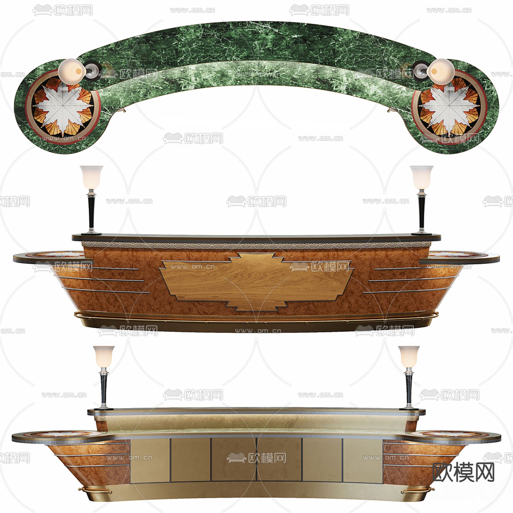 欧式前台 服务台 接待台3d模型下载（渲染图1）