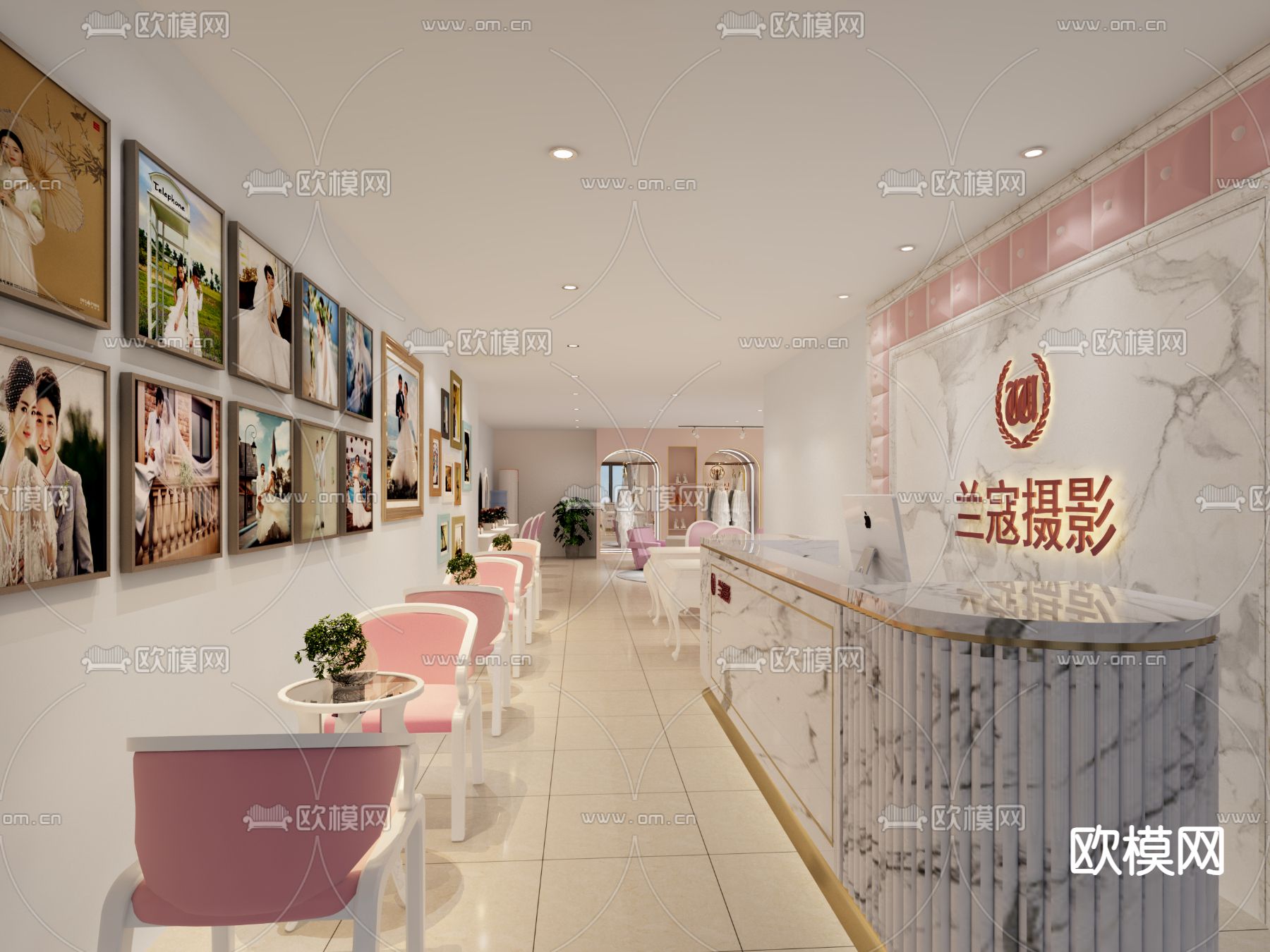 现代奶茶店 甜品店3d模型下载（渲染图3）