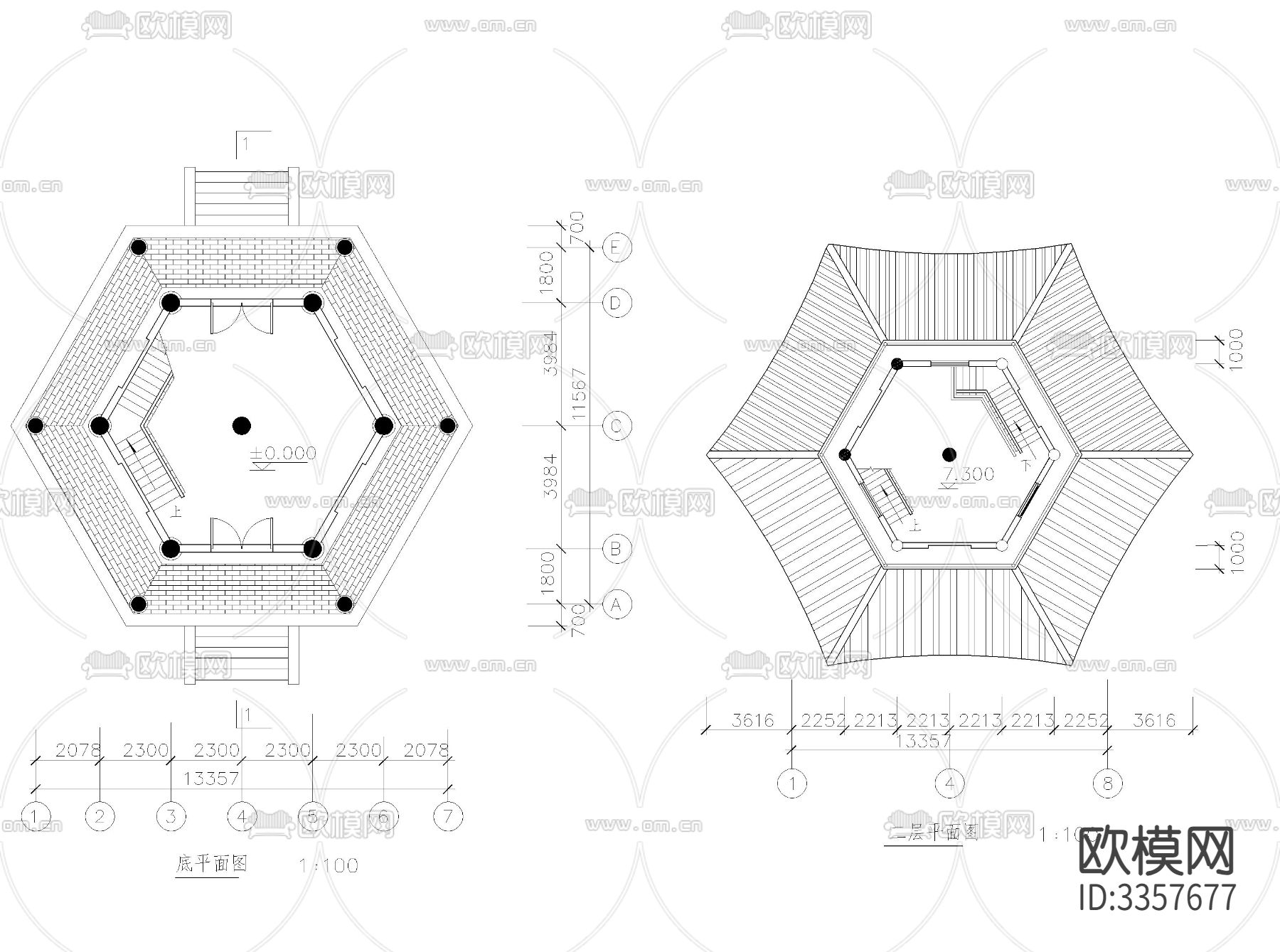 古塔cad大样图下载（渲染图5）