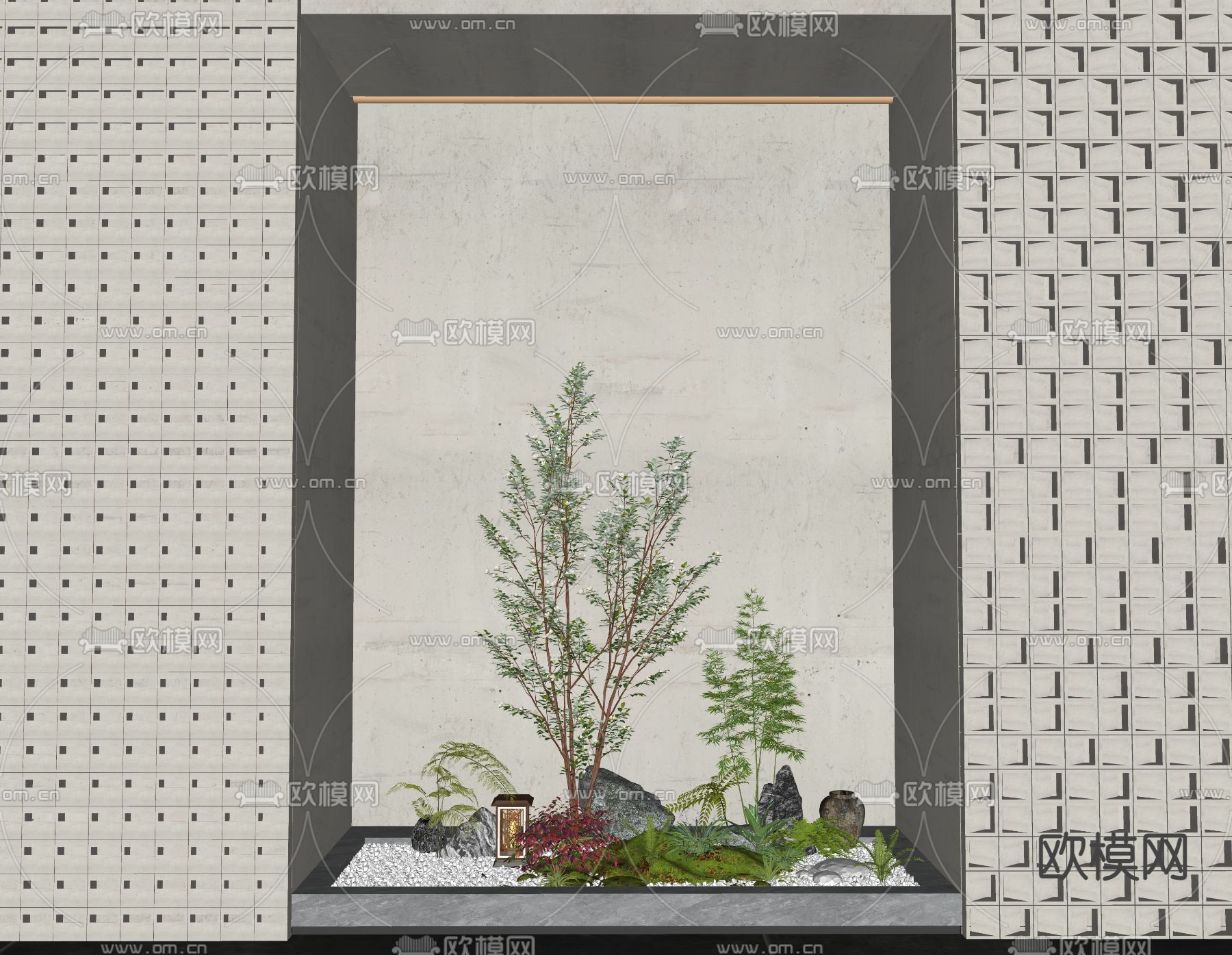室内景观 植物堆su模型下载（渲染图1）