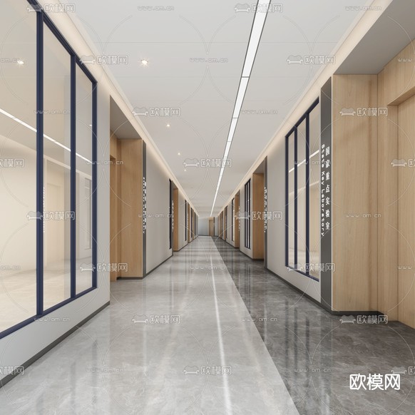 公司过道 走廊3d模型下载