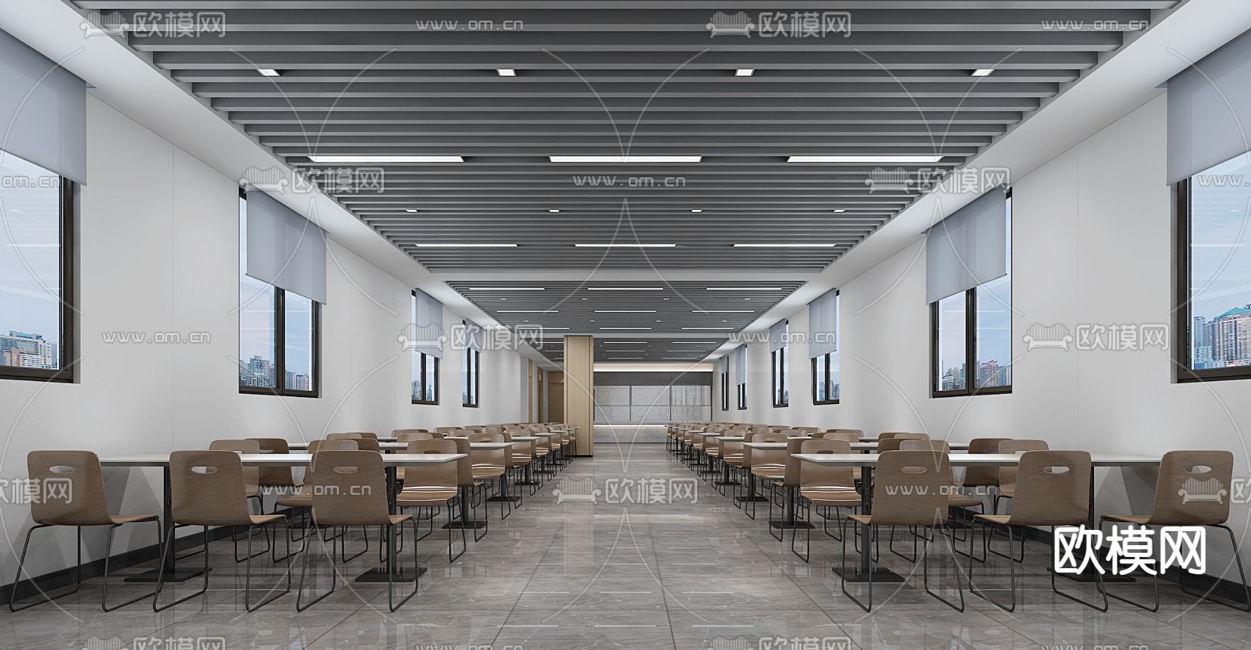 员工餐厅 食堂3d模型下载