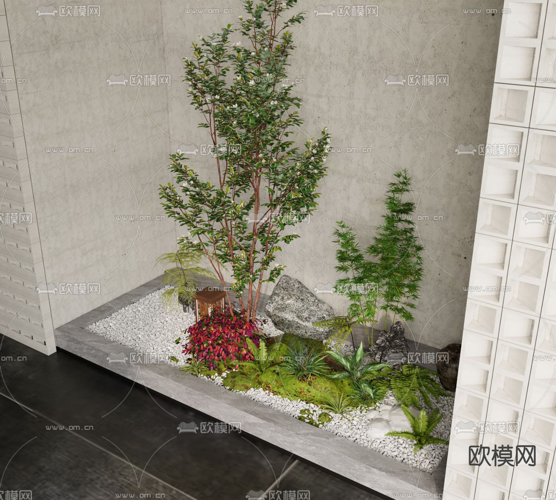 室内景观 植物堆su模型下载（渲染图3）