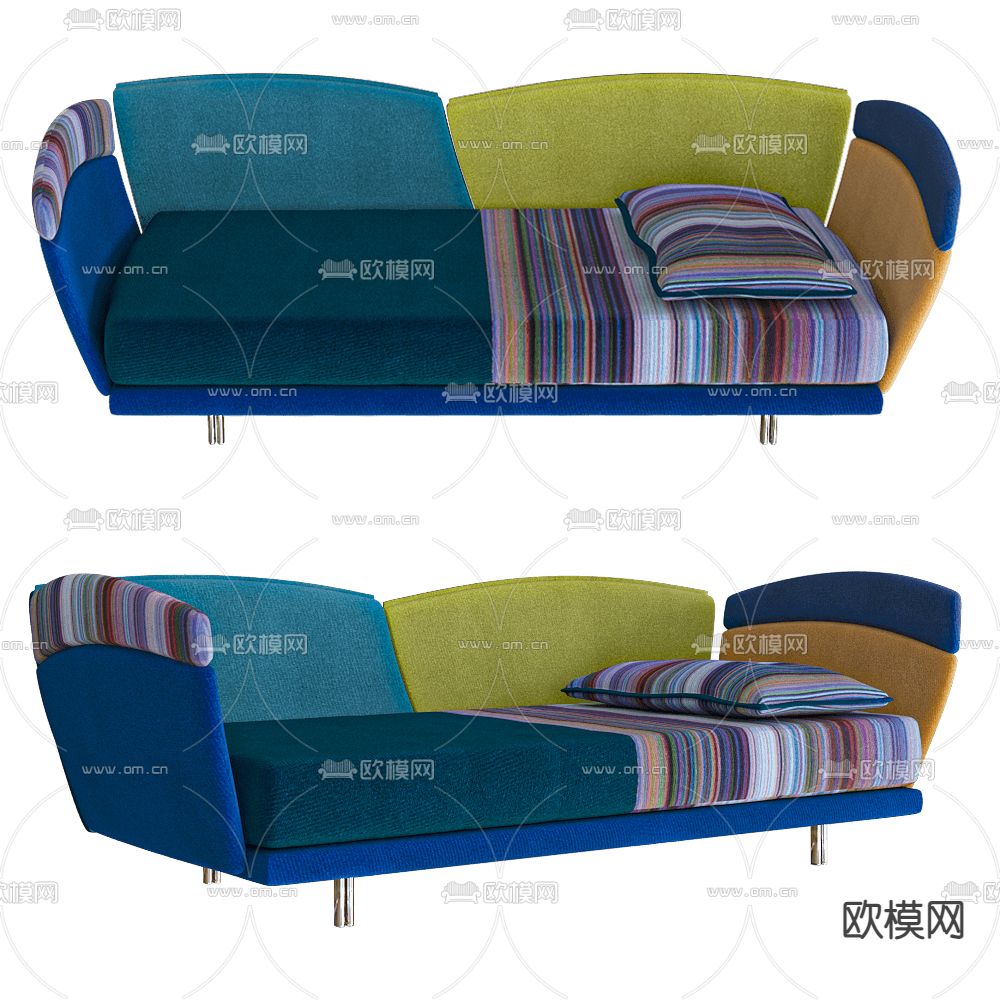 孟菲斯沙发 双人沙发3d模型下载