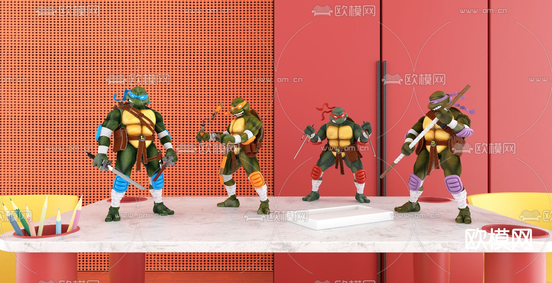 忍者神龟潮玩 雕塑 卡通摆件3d模型下载