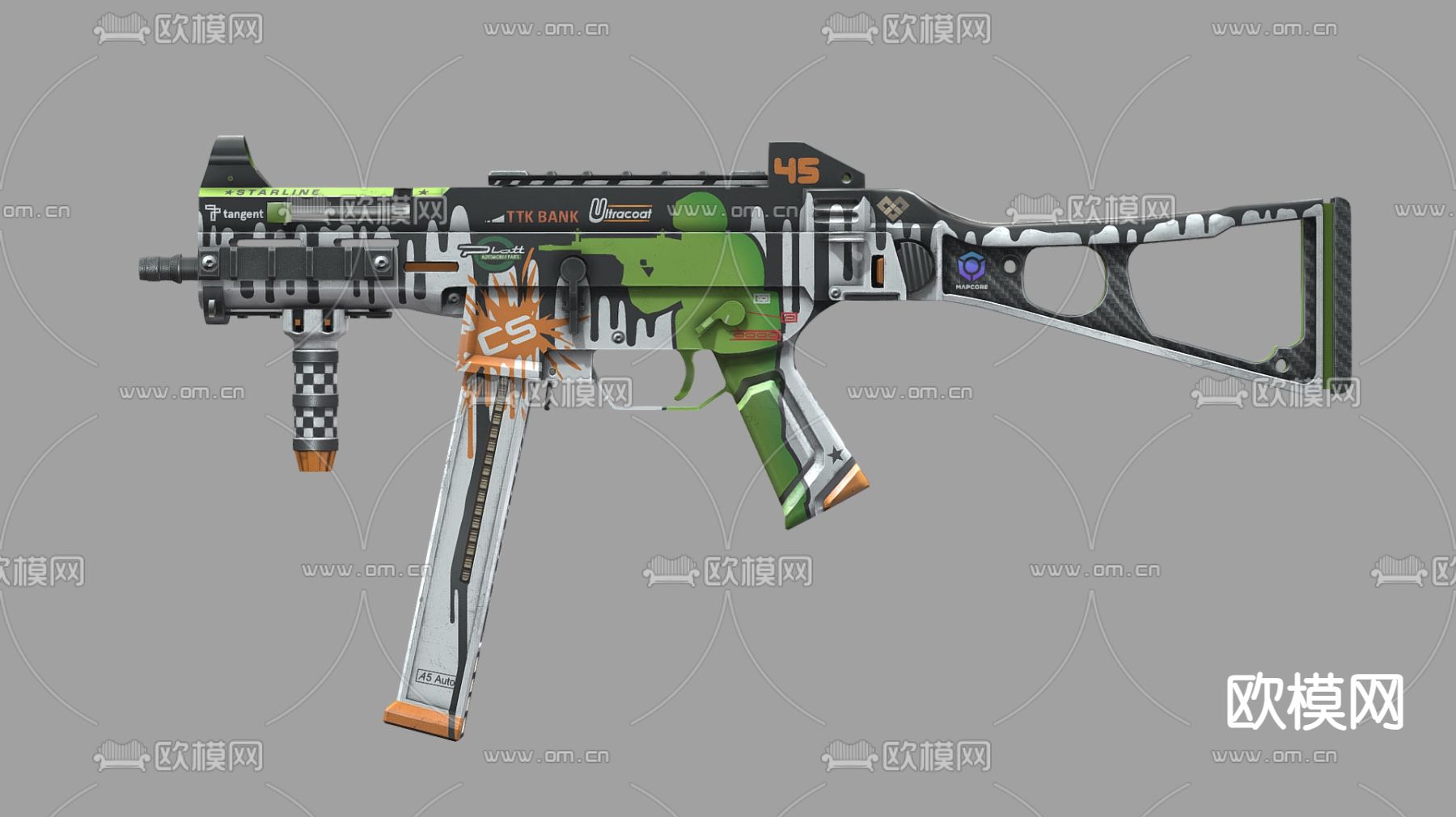 自动步枪 儿童玩具 玩具步枪su模型下载（渲染图2）