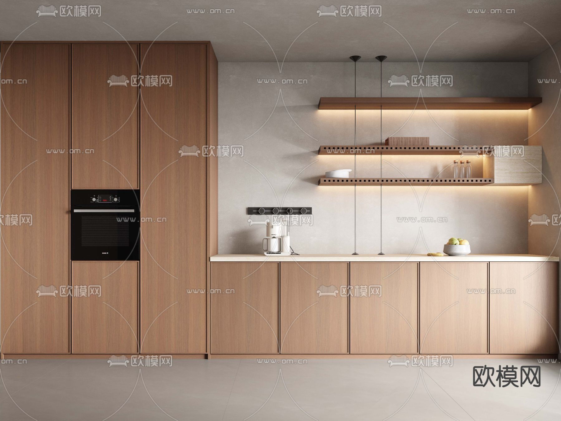 侘寂餐边柜3d模型下载