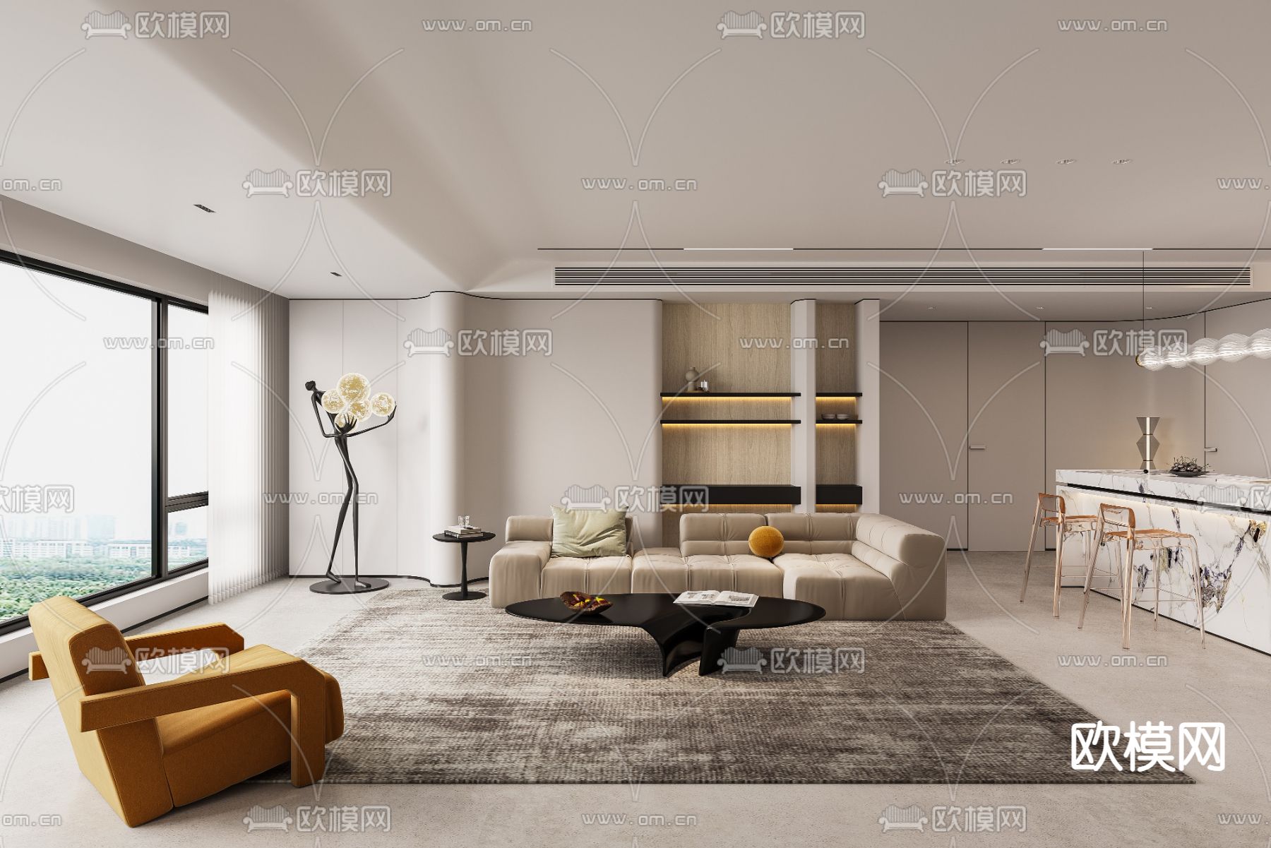 意式客餐厅3d模型下载（渲染图3）