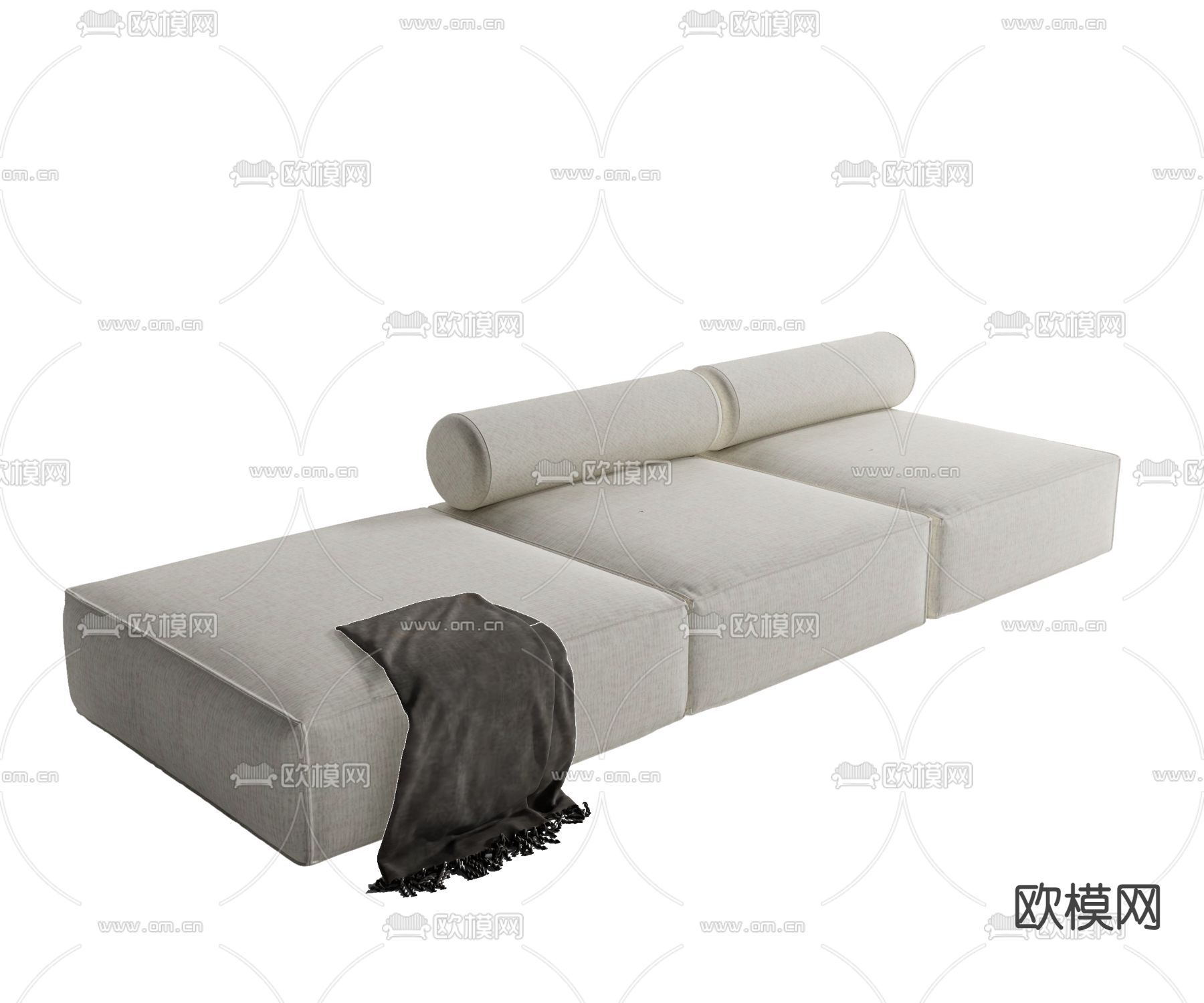 现代多人沙发su模型下载（渲染图2）