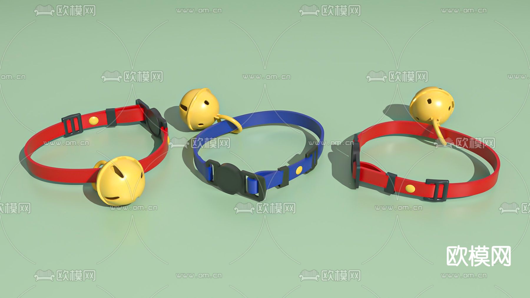 宠物铃铛 猫咪项圈 狗链3d模型下载