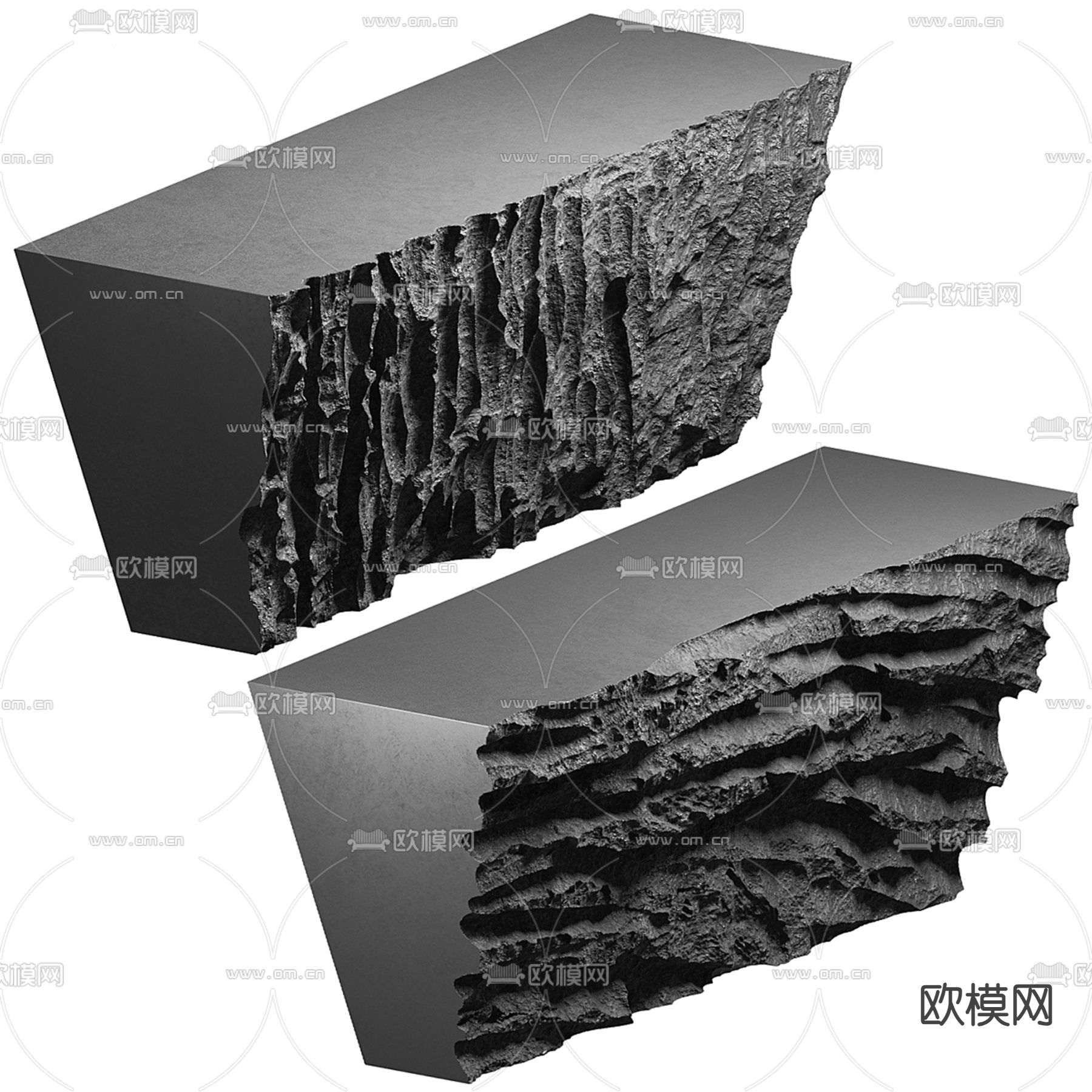 Geometry自然风咨询台 岩石接待台3d模型下载（渲染图2）