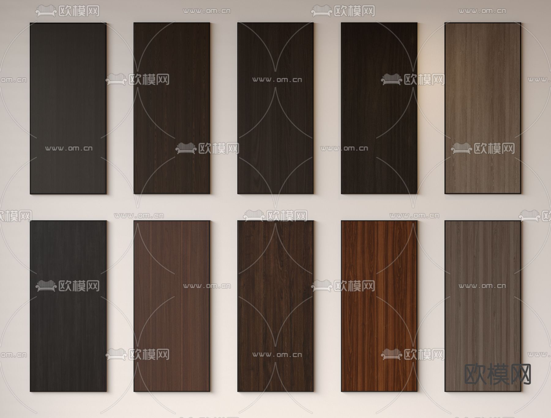 木饰面板 护墙板3d模型下载