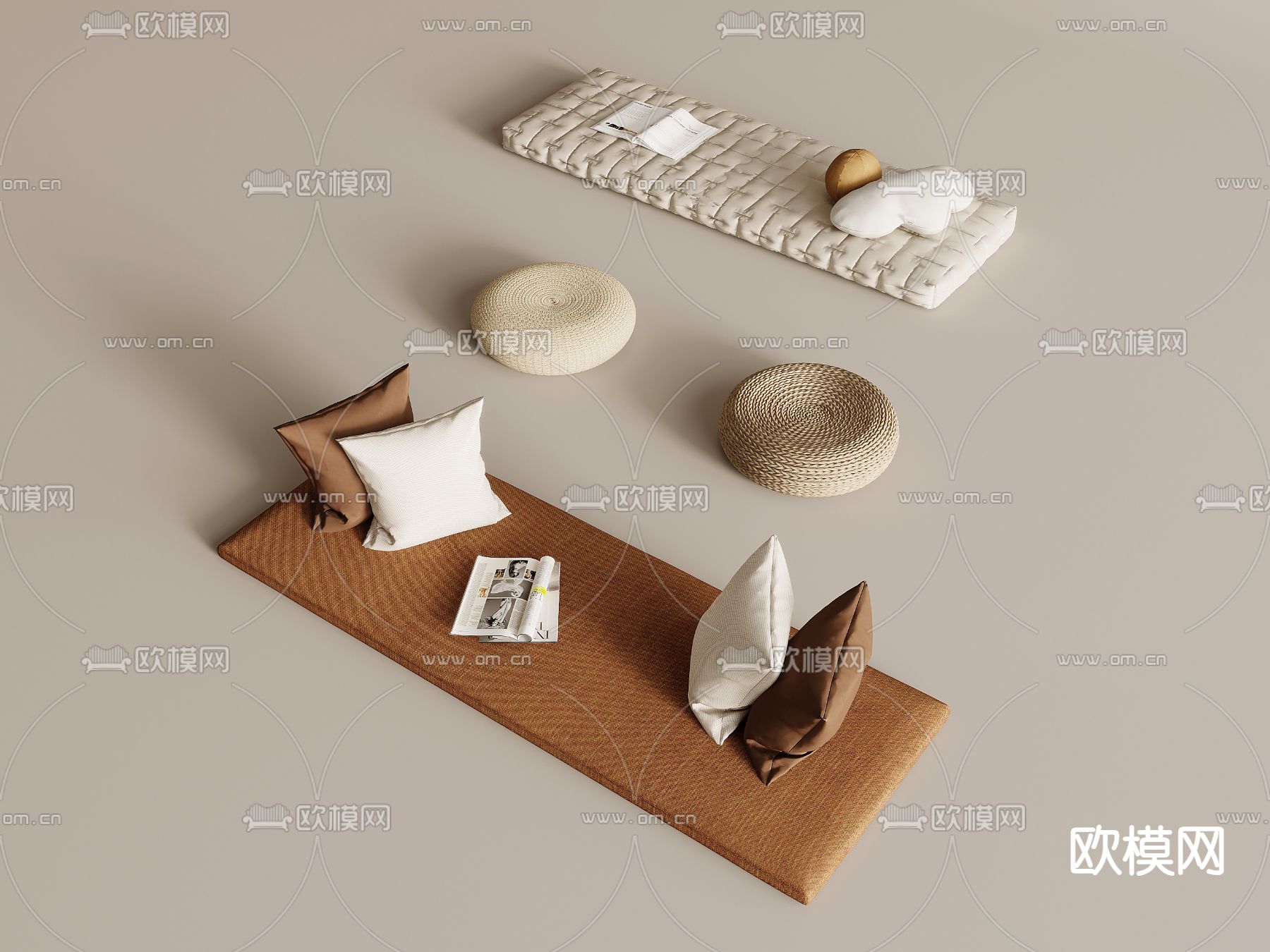 垫子 飘窗垫 蒲团 坐垫3d模型下载