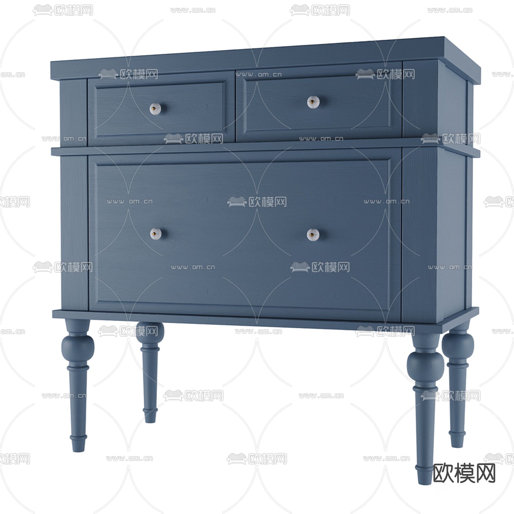 简欧边柜 玄关柜3d模型下载