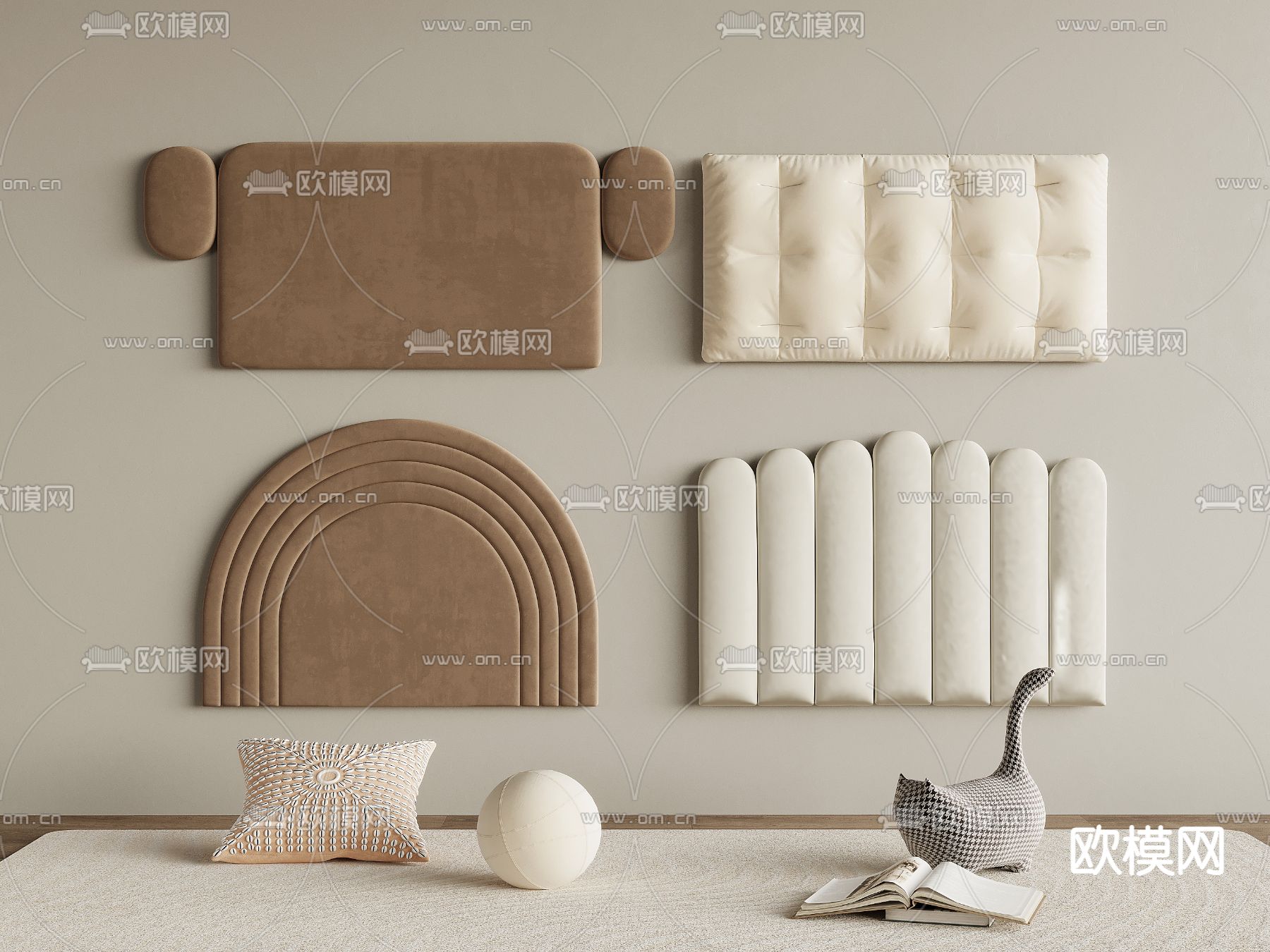 软包 床头靠背3d模型下载