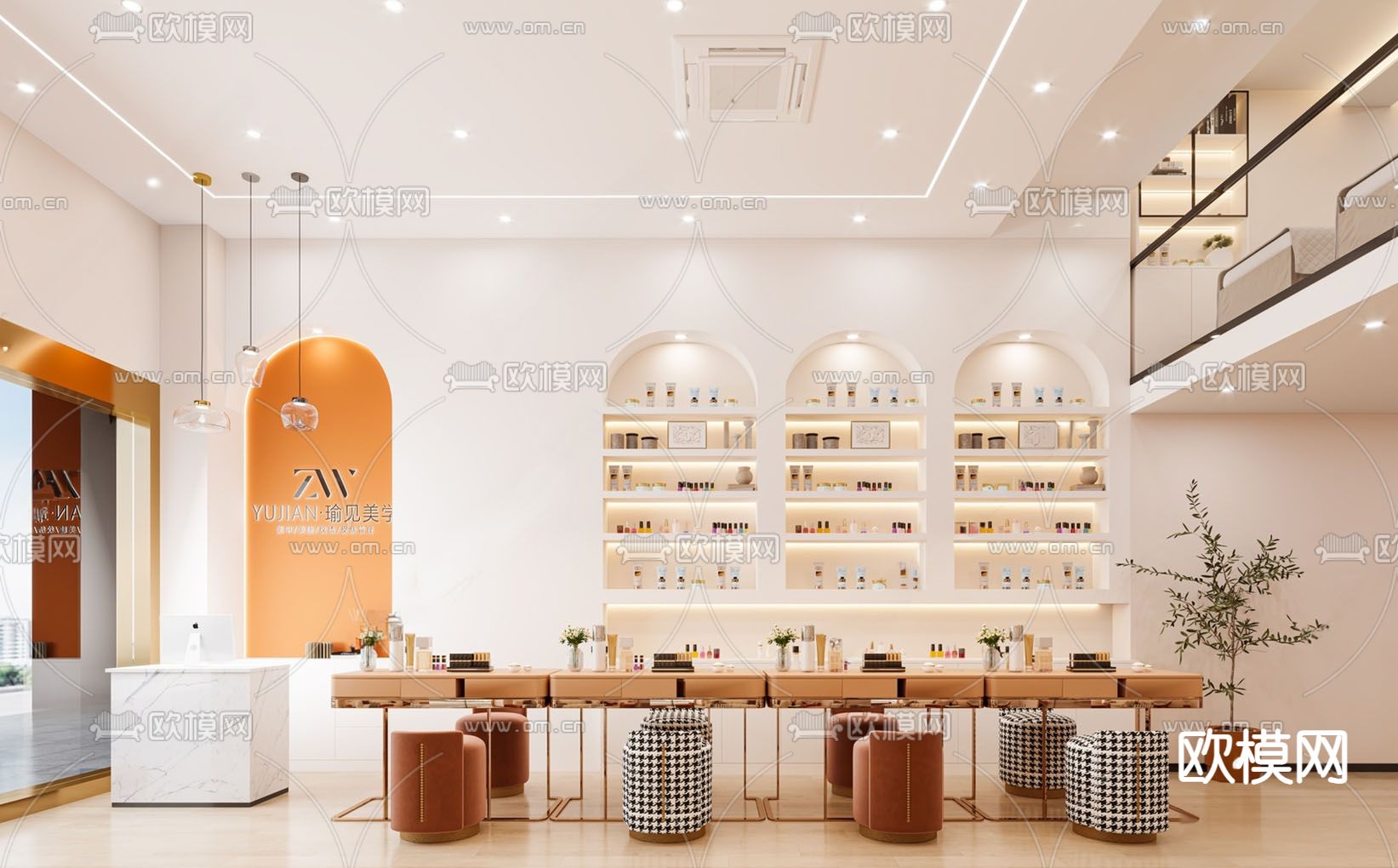 美甲店 美睫店3d模型下载