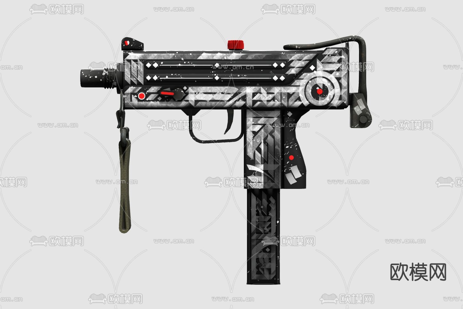 自动步枪 儿童玩具 玩具步枪su模型下载（渲染图2）