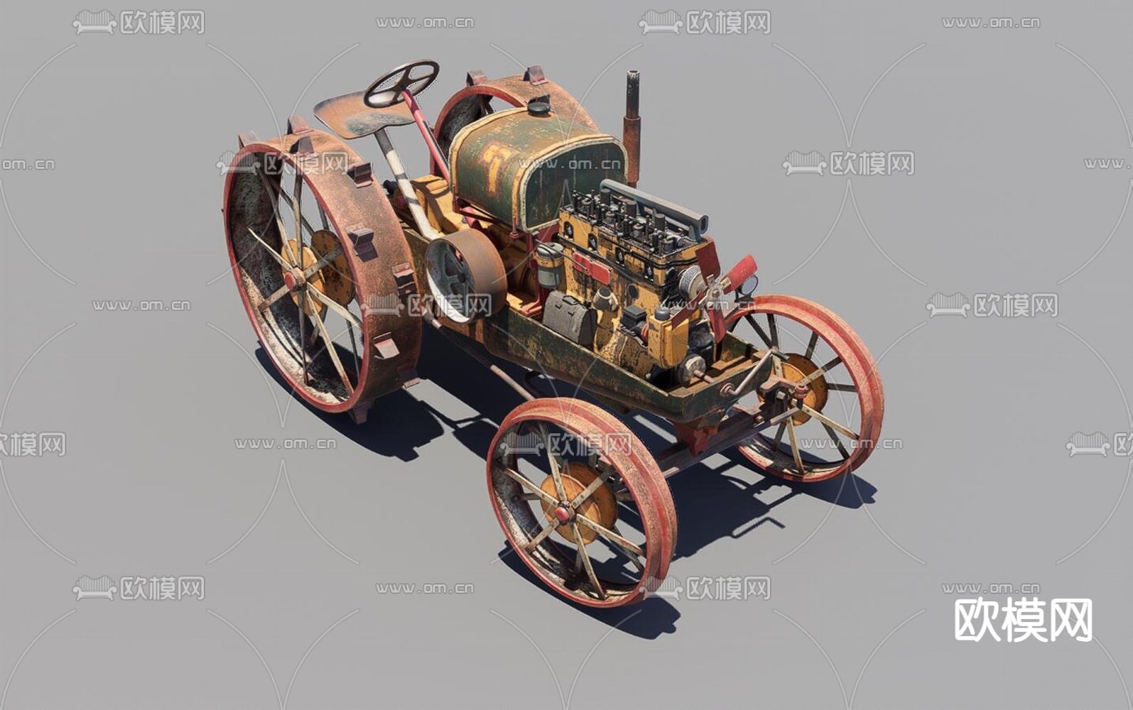 汽车 农机车3d模型下载（渲染图1）