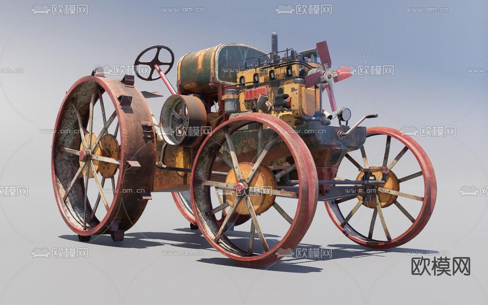 汽车 农机车3d模型下载（渲染图2）