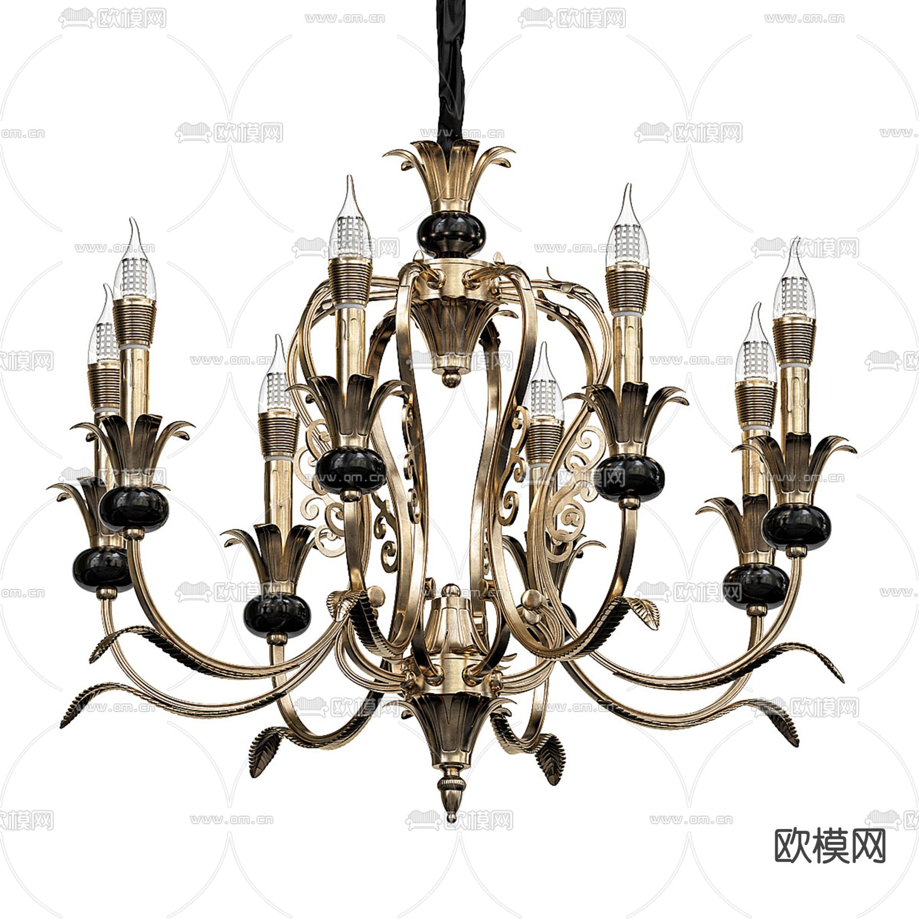 简欧吊灯 大厅吊灯3d模型下载