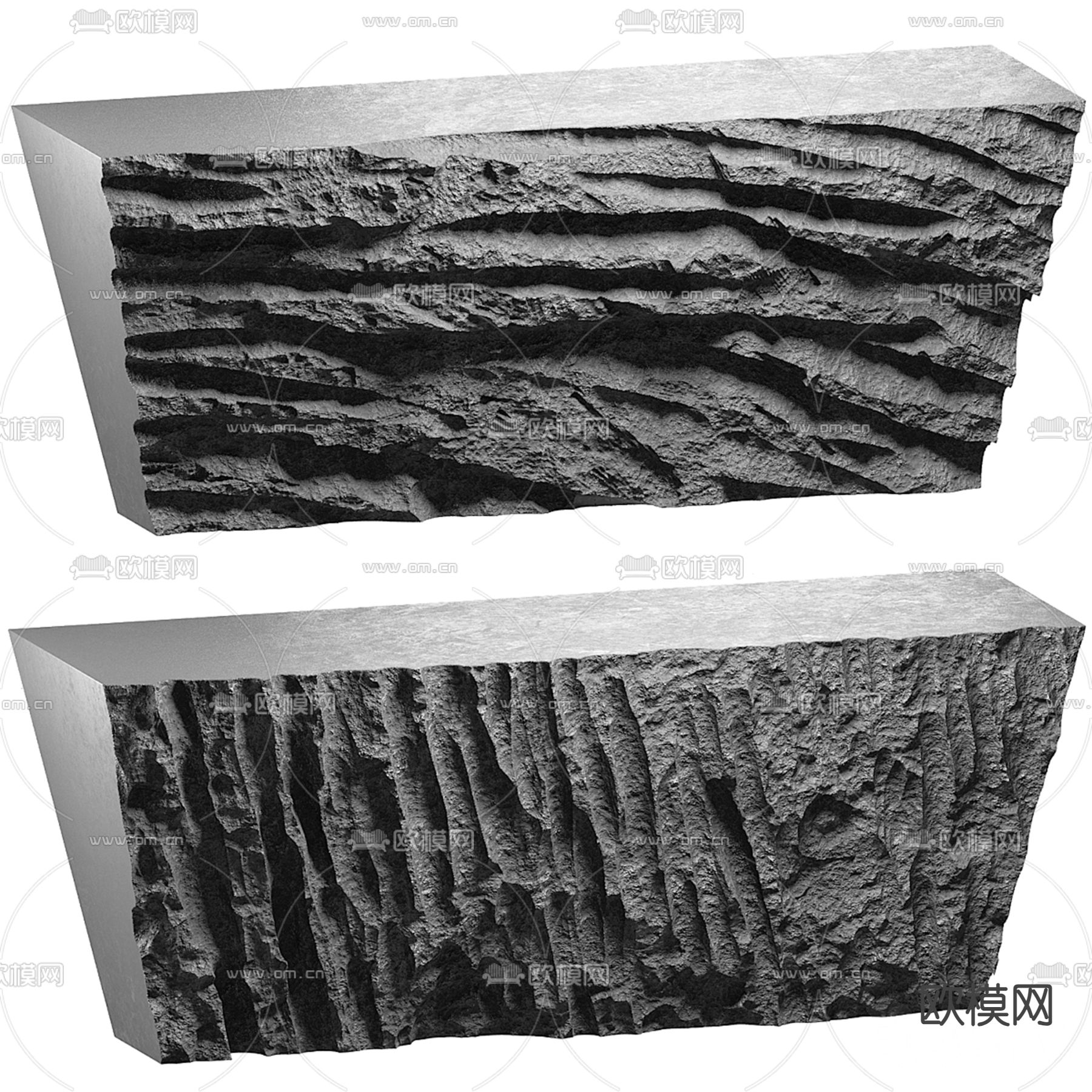 Geometry自然风咨询台 岩石接待台3d模型下载（渲染图1）