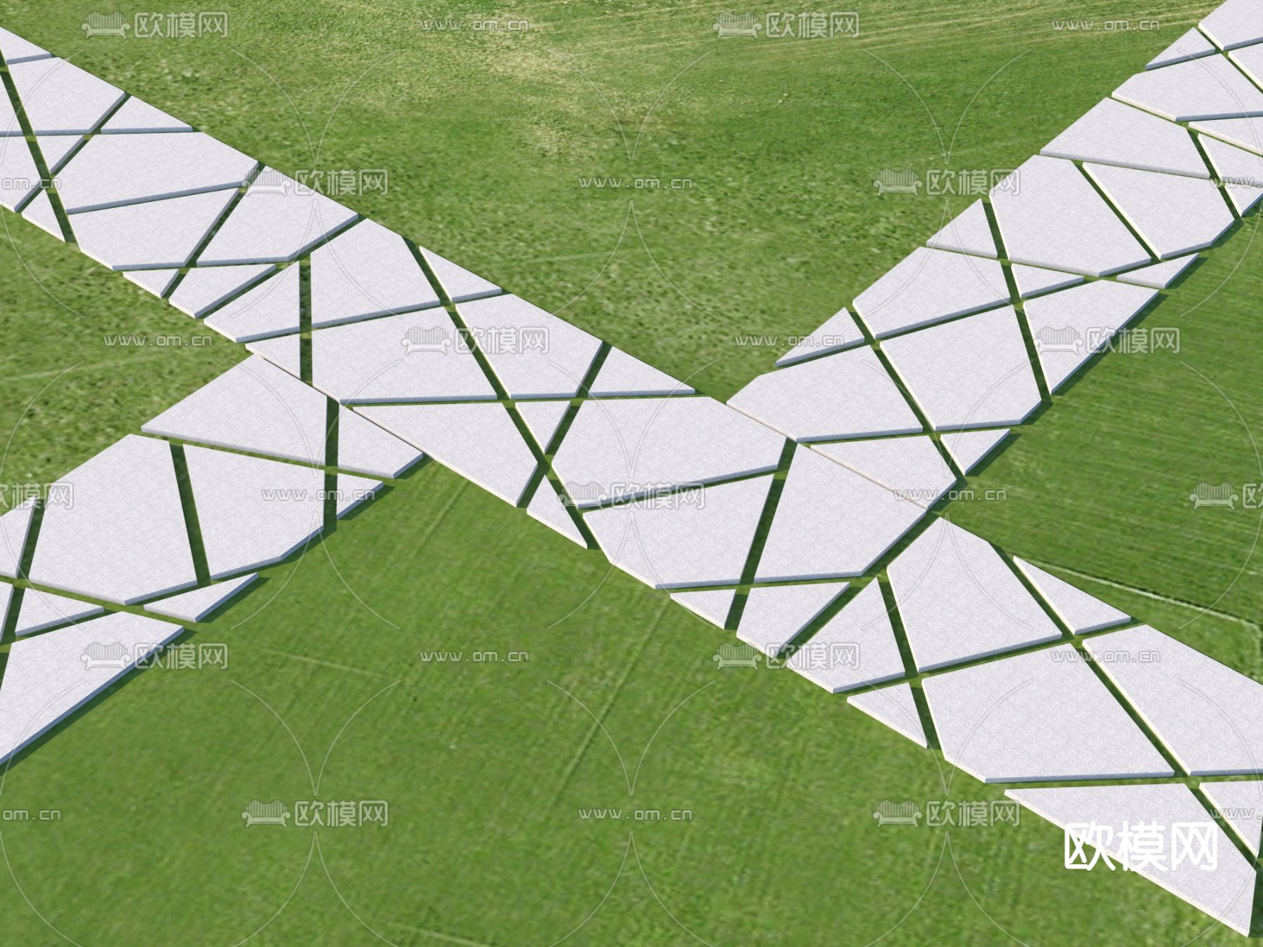 景观园路 汀步 公园汀步3d模型下载