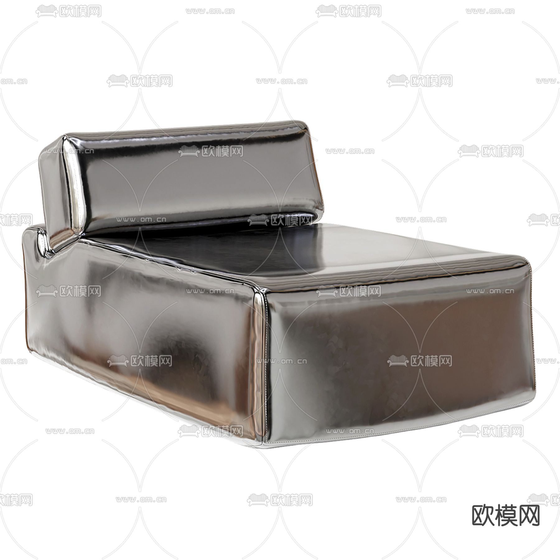 Porto极简沙发 皮革沙发 单人沙发3d模型下载（渲染图1）