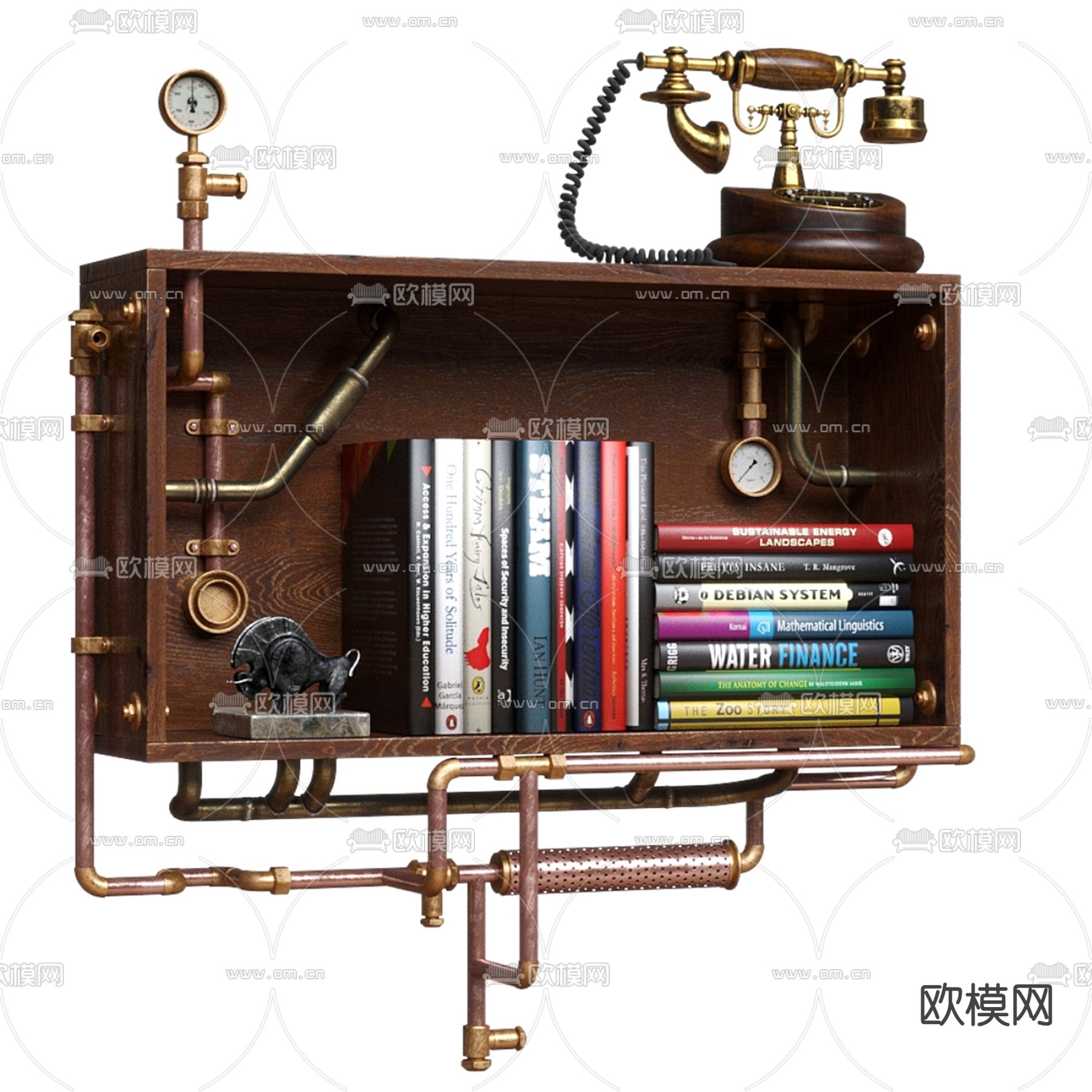 蒸汽朋克壁柜 工业风壁架3d模型下载