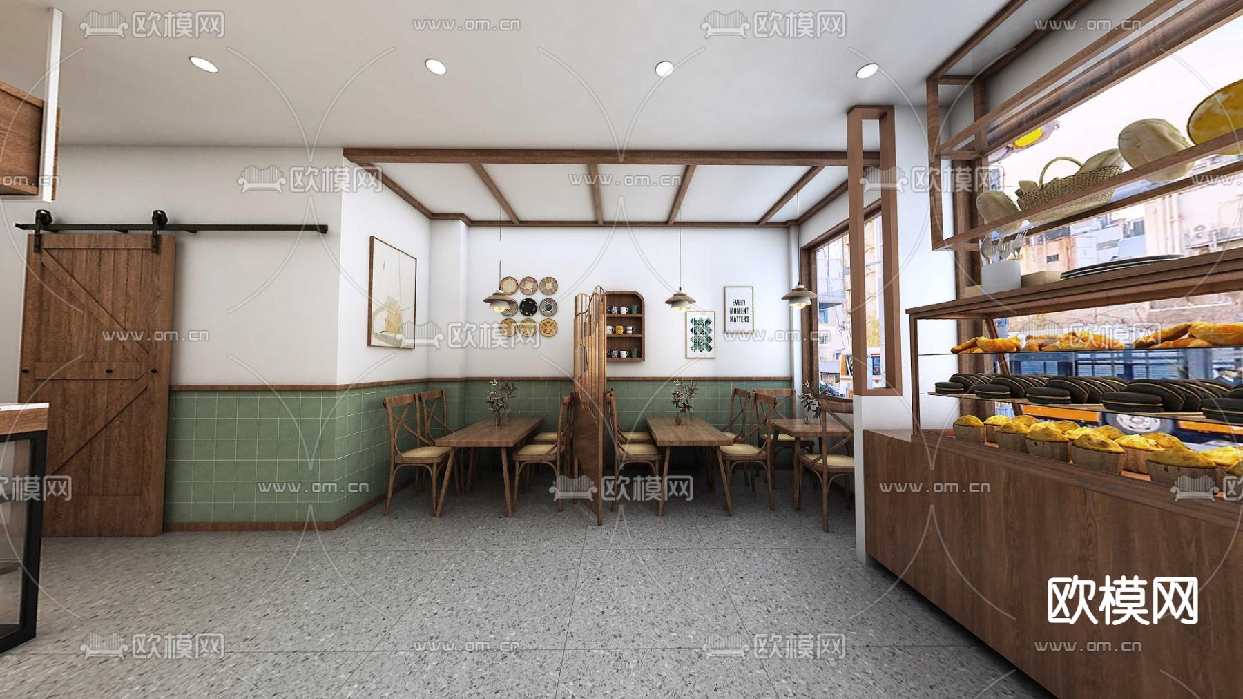 北欧甜品店 面包店3d模型下载（渲染图4）