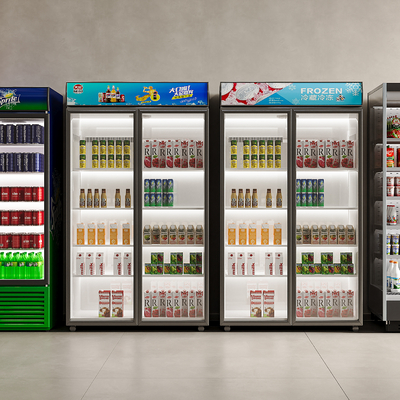  饮料柜 冷藏柜 冰柜su模型 