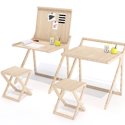  儿童书桌椅su模型 